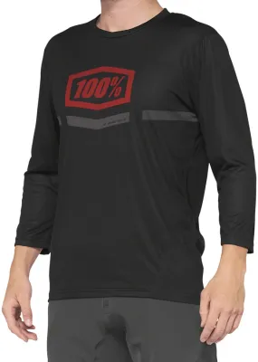 100% Airmatic 3/4 Sleeve Jersey - Black/Red, Medium