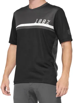 100% Airmatic Jersey - Black/Charcoal, Medium