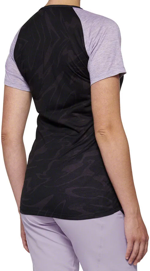 100% Airmatic Jersey - Black/Lavender, Short Sleeve, Women's, Large
