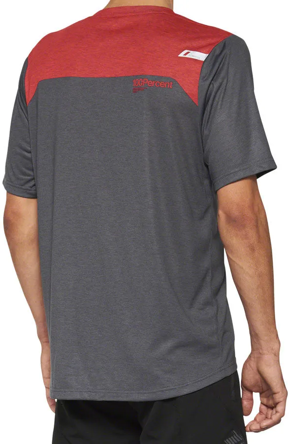 100% Airmatic Jersey - Charcoal/Red, Short Sleeve, Men's, Medium