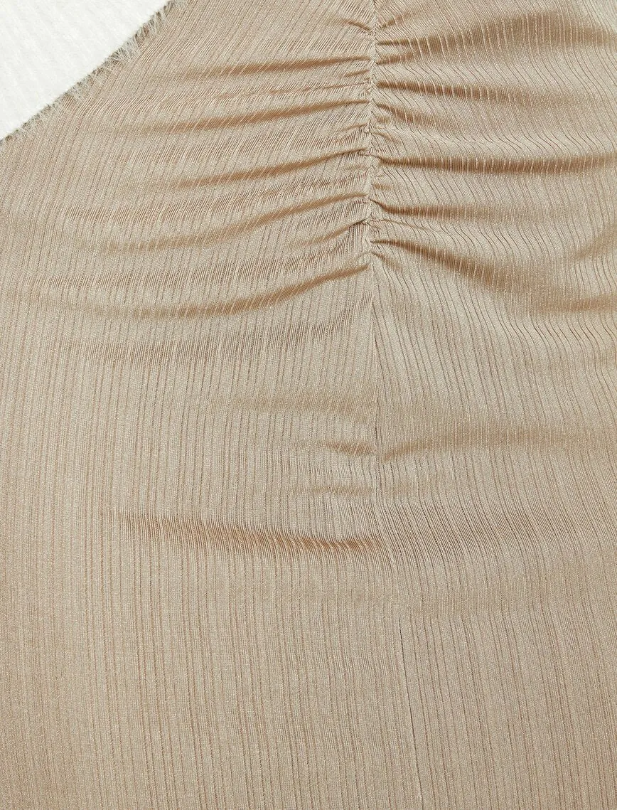 12072 Beige Drow String Maxi Skirt