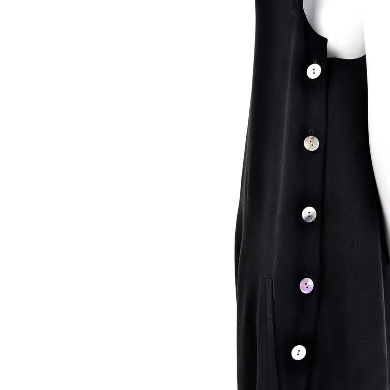 1990s Issey Miyake Oversized Black Wool Drop Crotch Jumpsuit Romper