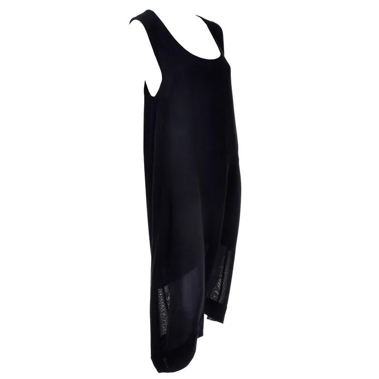 1990s Issey Miyake Oversized Black Wool Drop Crotch Jumpsuit Romper