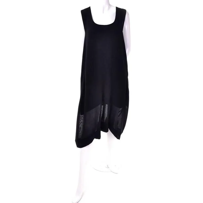 1990s Issey Miyake Oversized Black Wool Drop Crotch Jumpsuit Romper