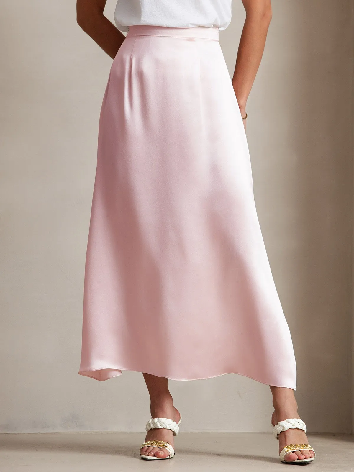 19Momme Jupe Maxi Classique En Soie