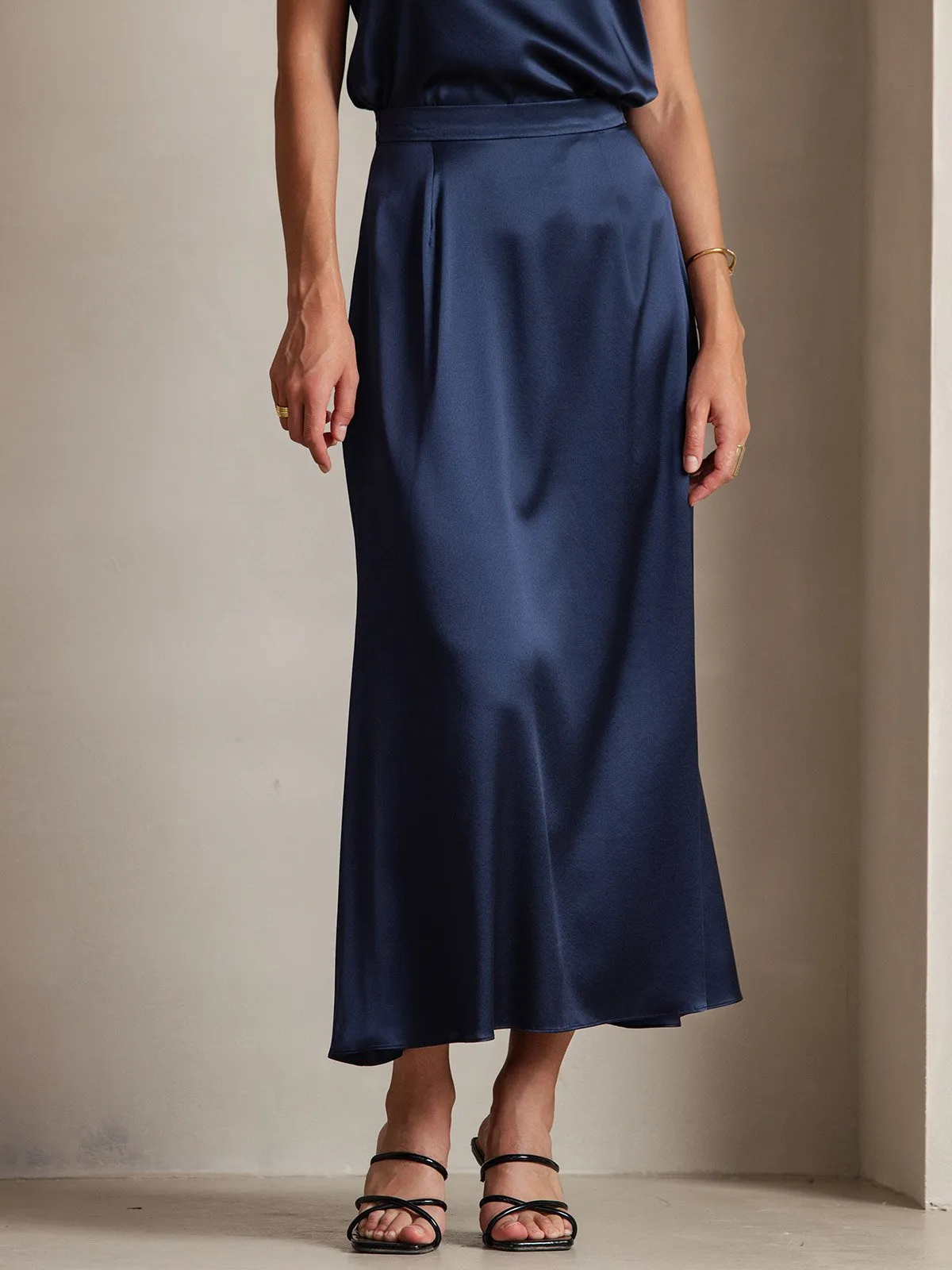19Momme Jupe Maxi Classique En Soie