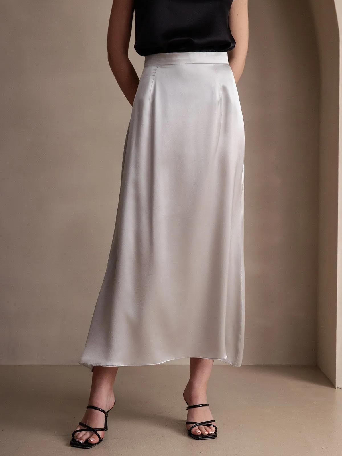19Momme Jupe Maxi Classique En Soie