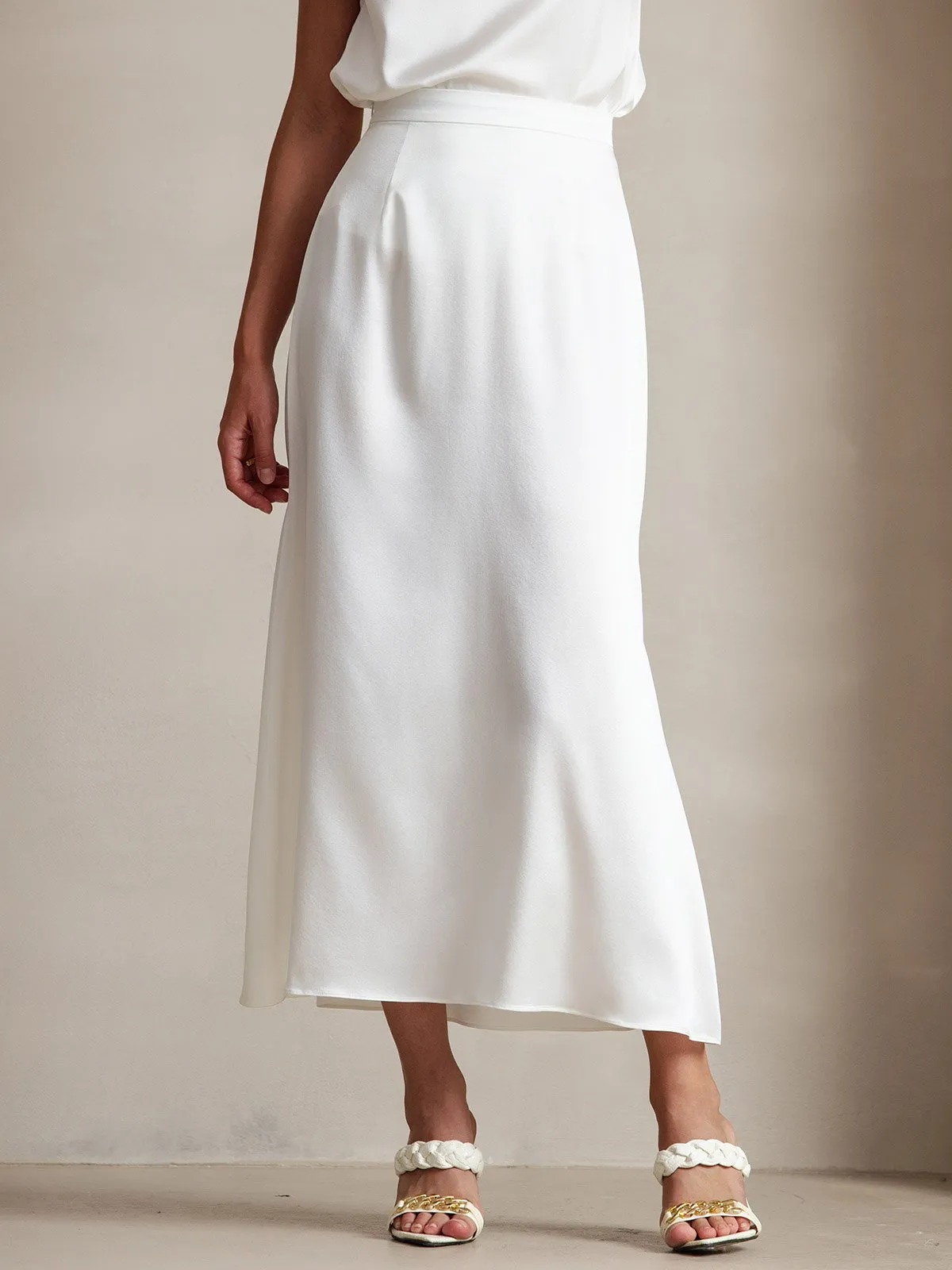 19Momme Jupe Maxi Classique En Soie