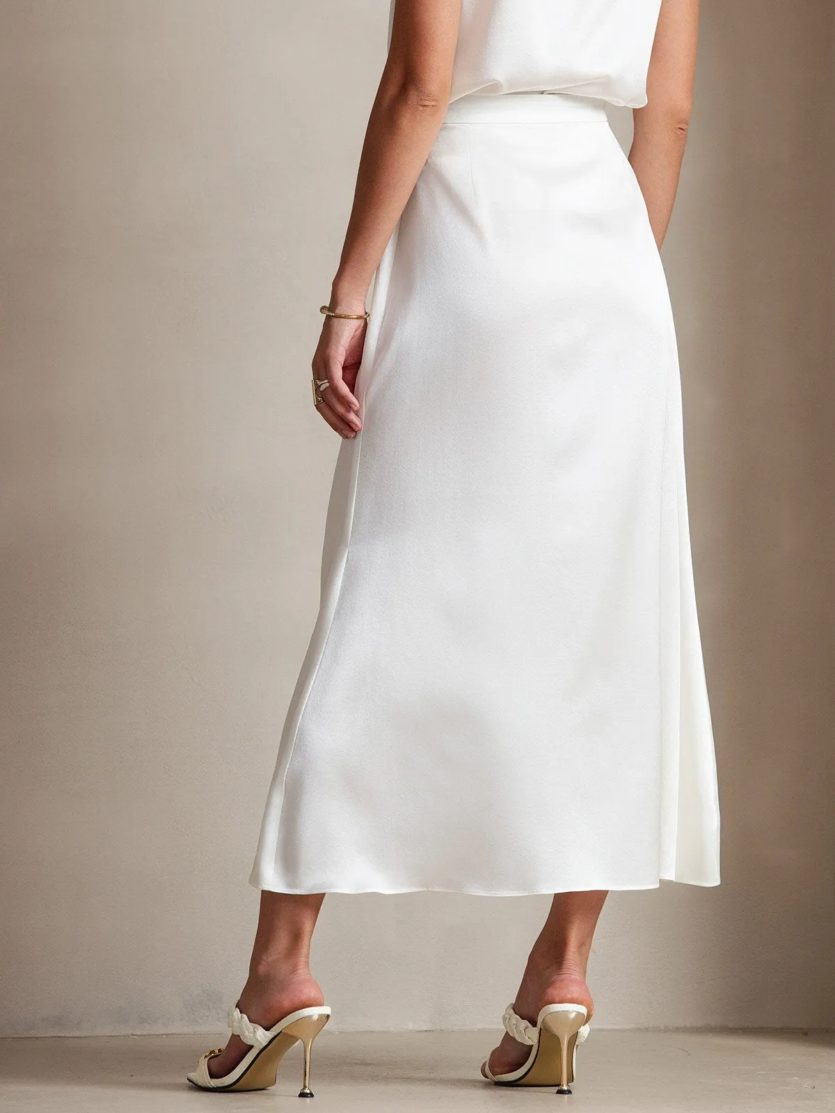 19Momme Jupe Maxi Classique En Soie