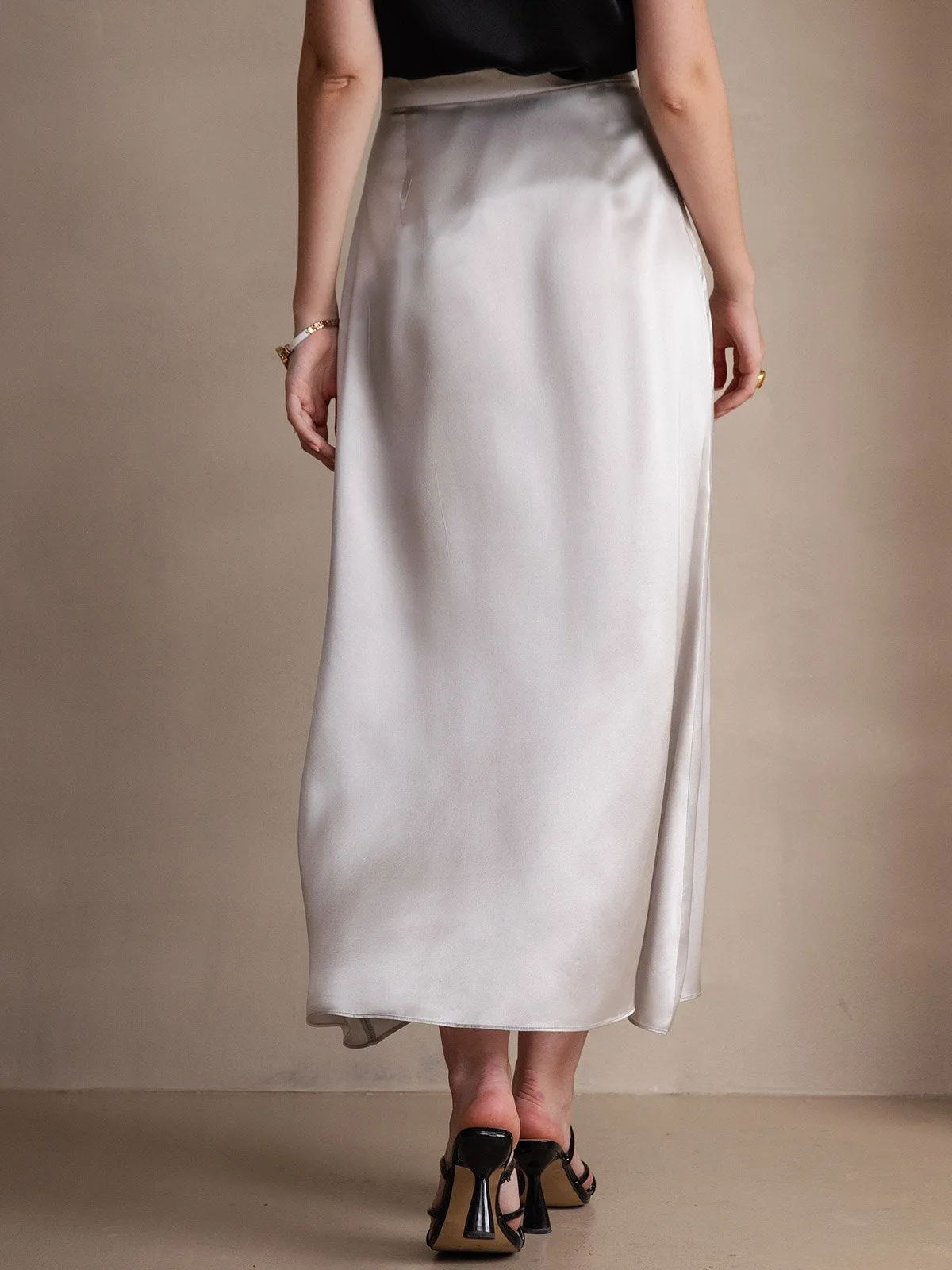19Momme Jupe Maxi Classique En Soie