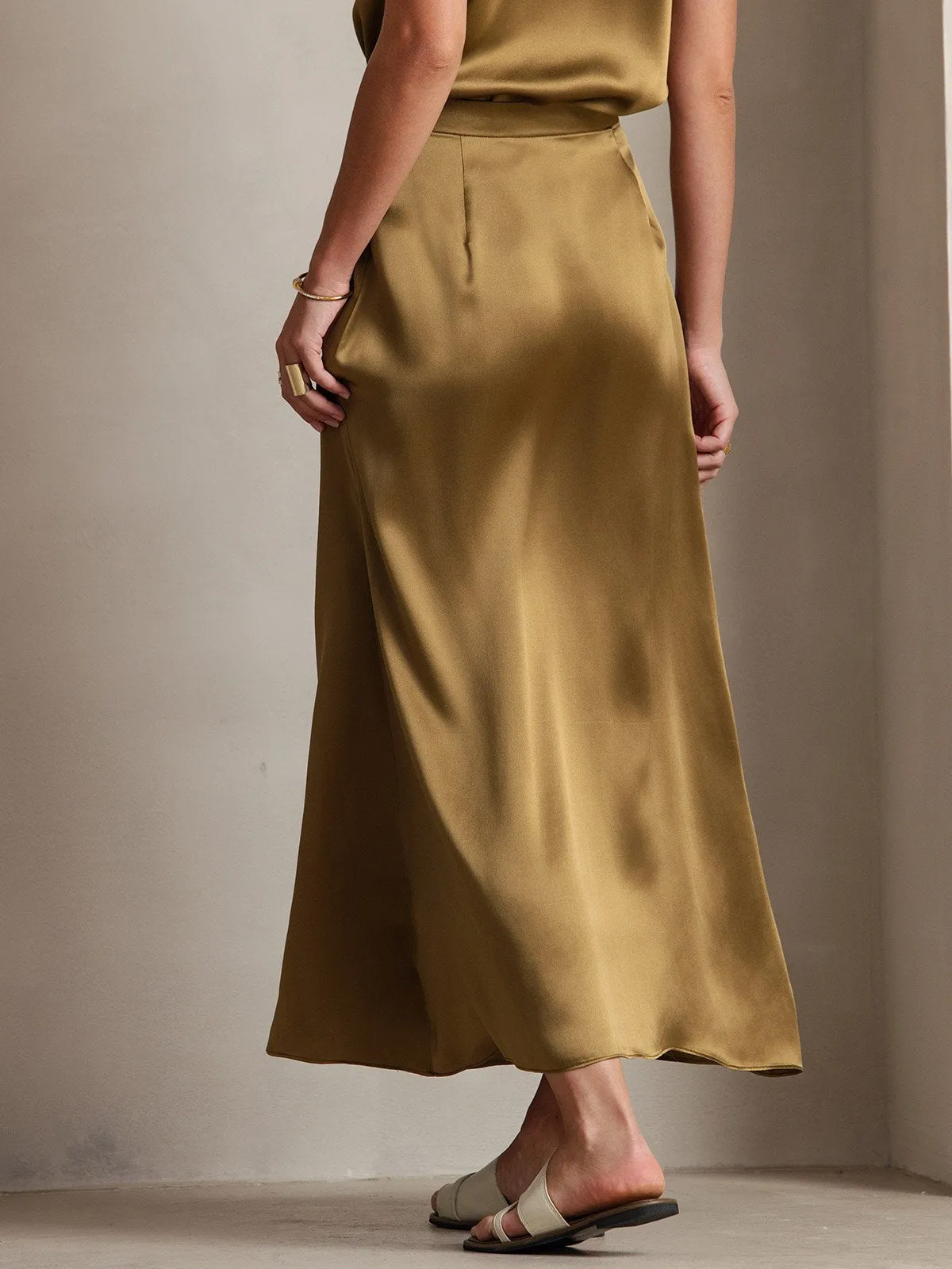 19Momme Jupe Maxi Classique En Soie