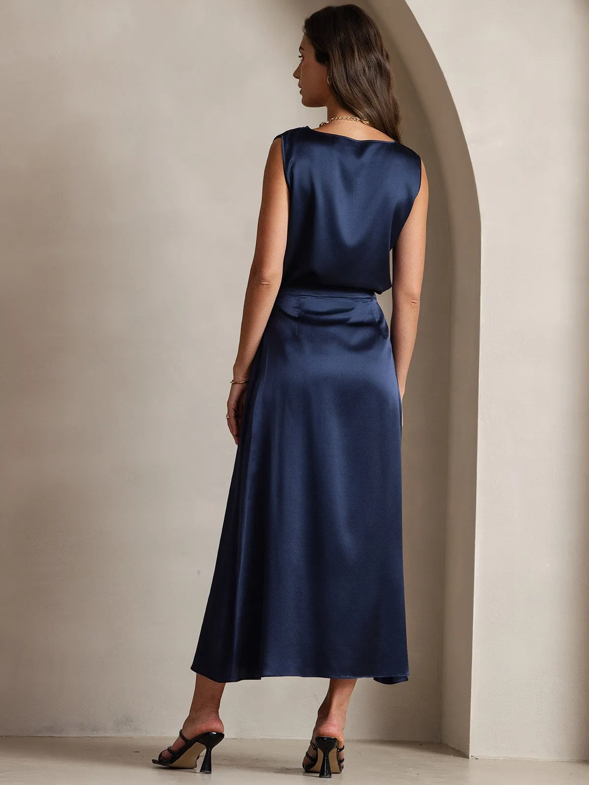 19Momme Jupe Maxi Classique En Soie