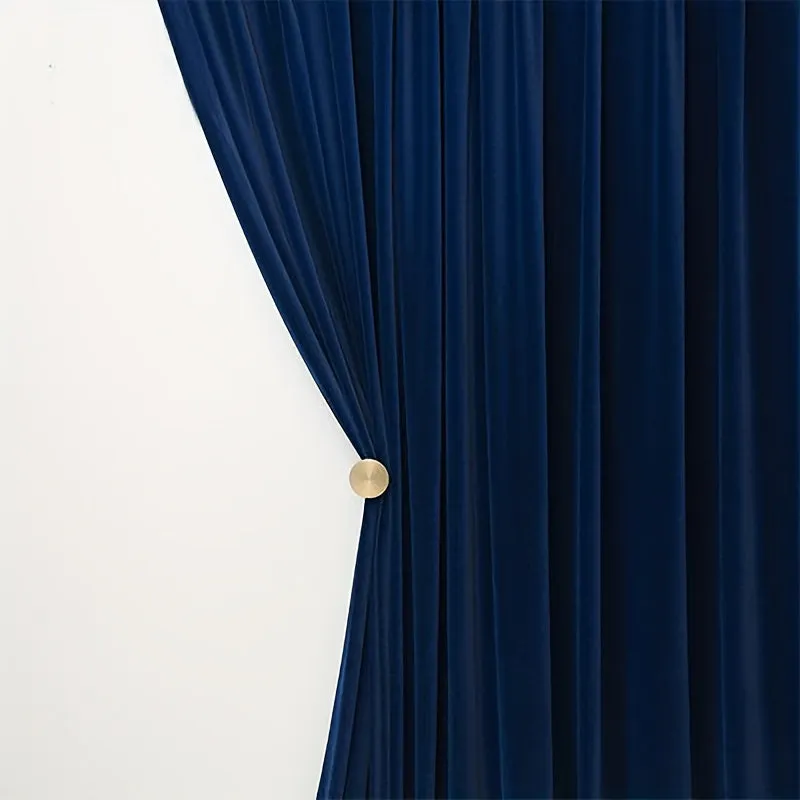 1pc Luxurious Dark Green Velvet Curtain - Thermal Insulation, Room Darkening, Pole-Friendly, Modern Decor for Living Room, Bedroom, Vacation Home, Party Background - Sapphire Blue, Orange, Wine Red Options