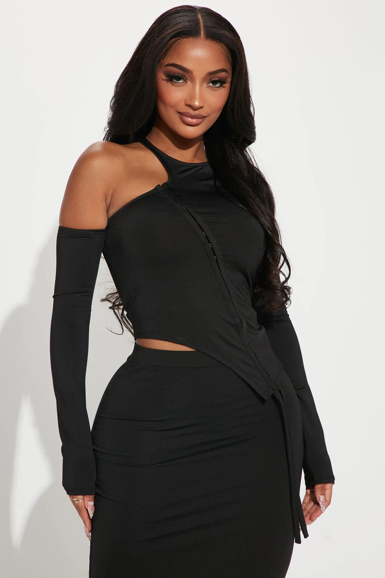 Ahead of You Skirt Set - Black