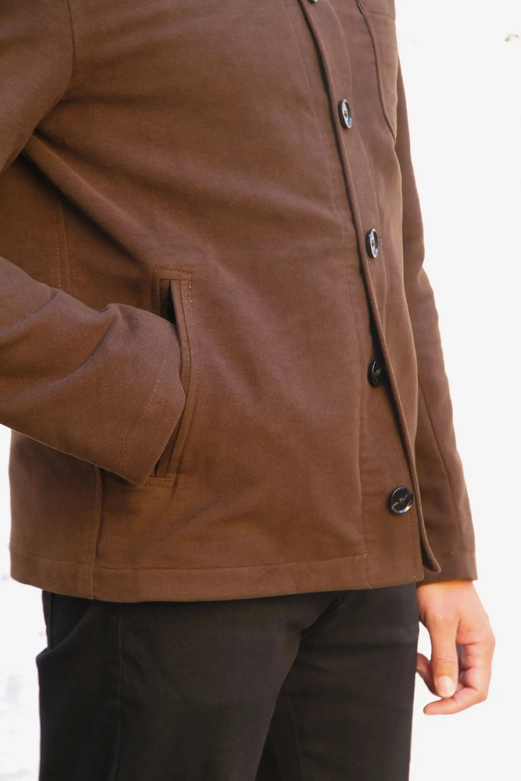 Aldgate Baseball Shacket - Chocolate Moleskin