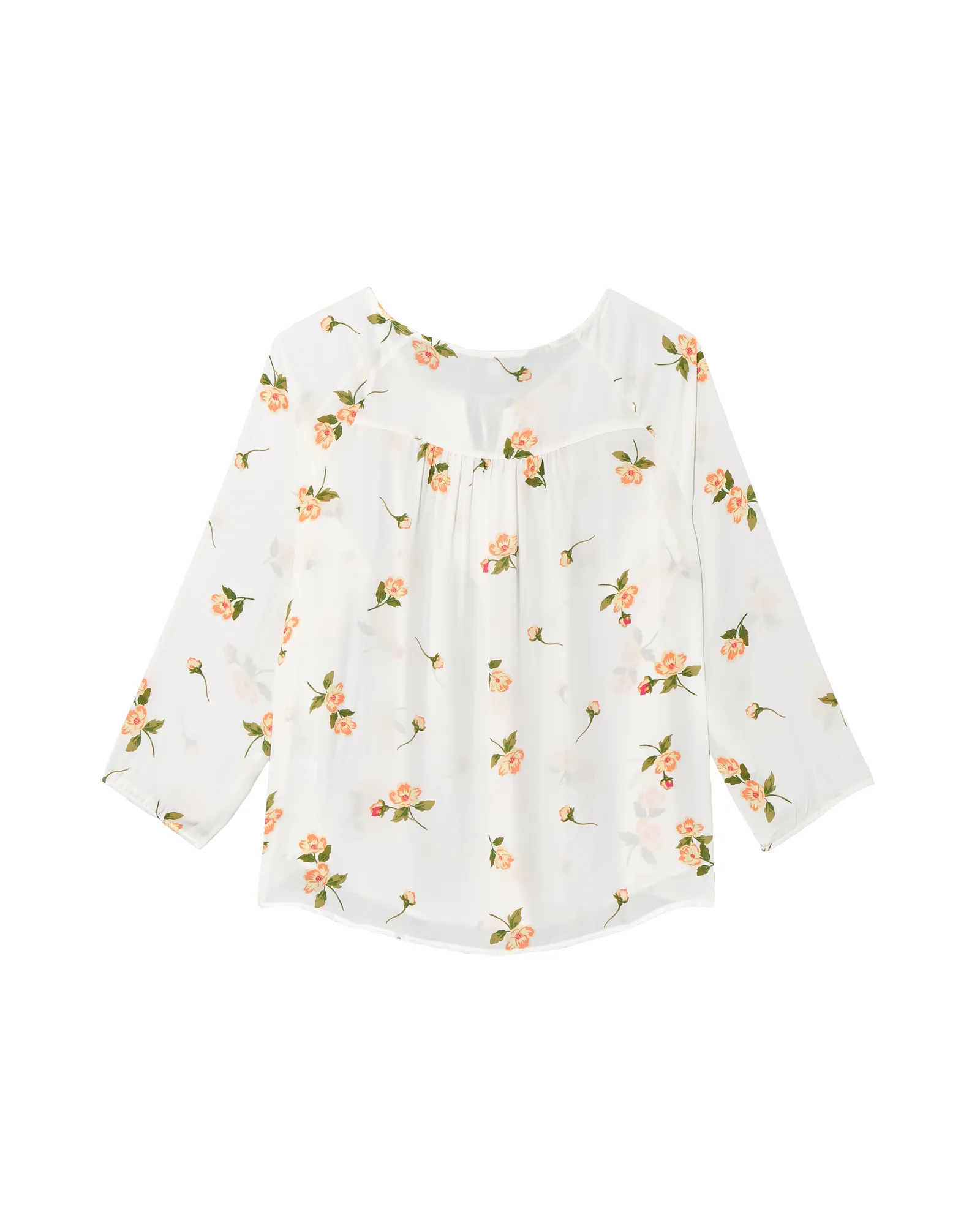 Alicia Tie-Neck Blouse | White / Orange