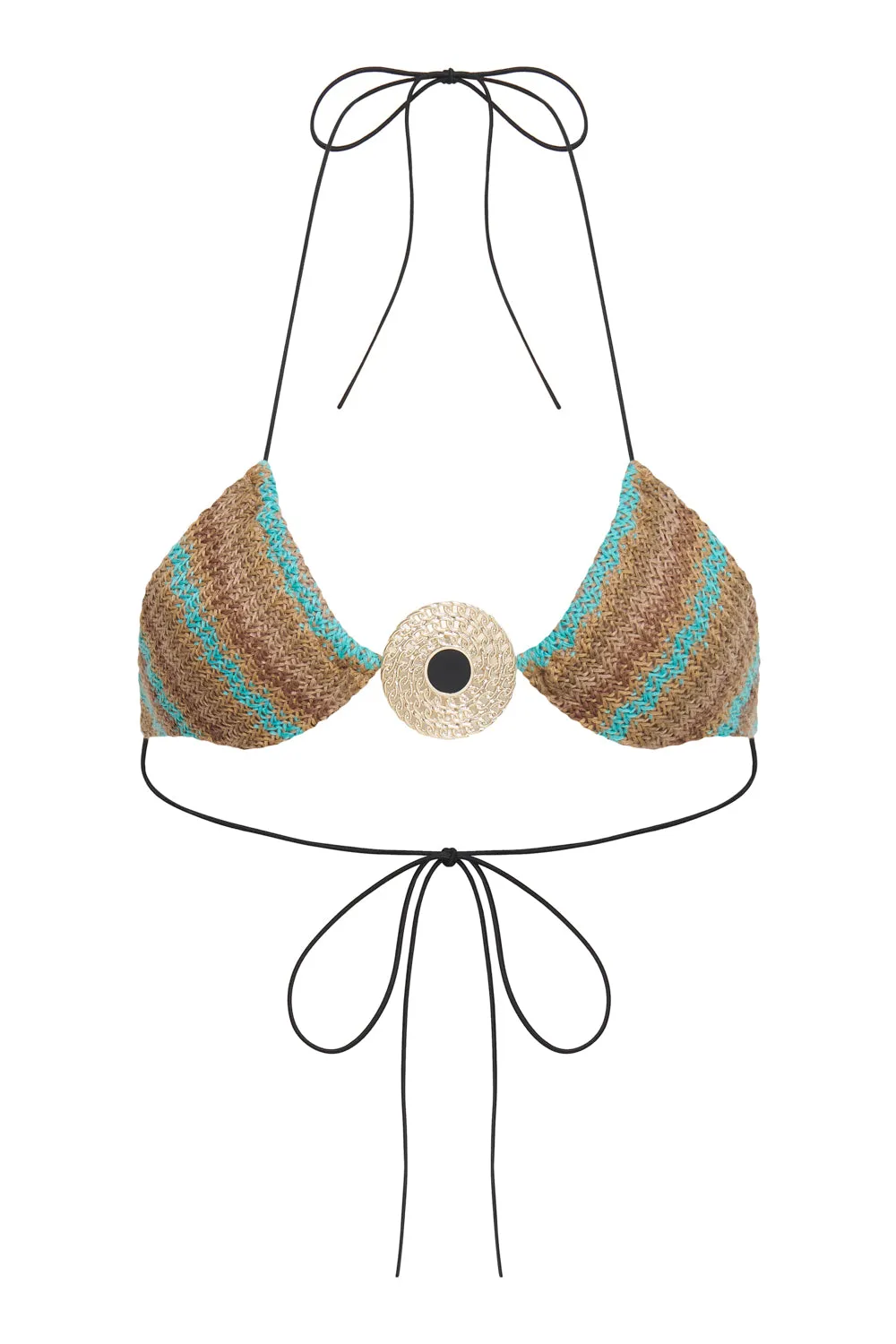 Allure Striped Knit Micro Triangle Bikini Top