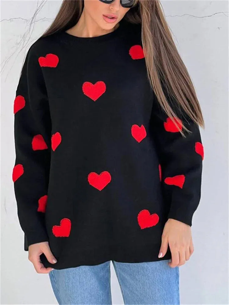 Amozae Knitwear Sweater Pullover Female Autumn Loose Fashion Patchwork Long Sleeve Casual Knit Streetwear Women Contrast Pullover