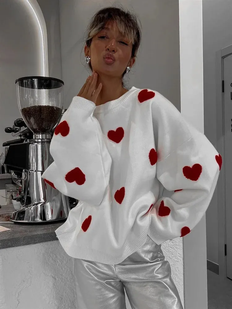 Amozae Knitwear Sweater Pullover Female Autumn Loose Fashion Patchwork Long Sleeve Casual Knit Streetwear Women Contrast Pullover