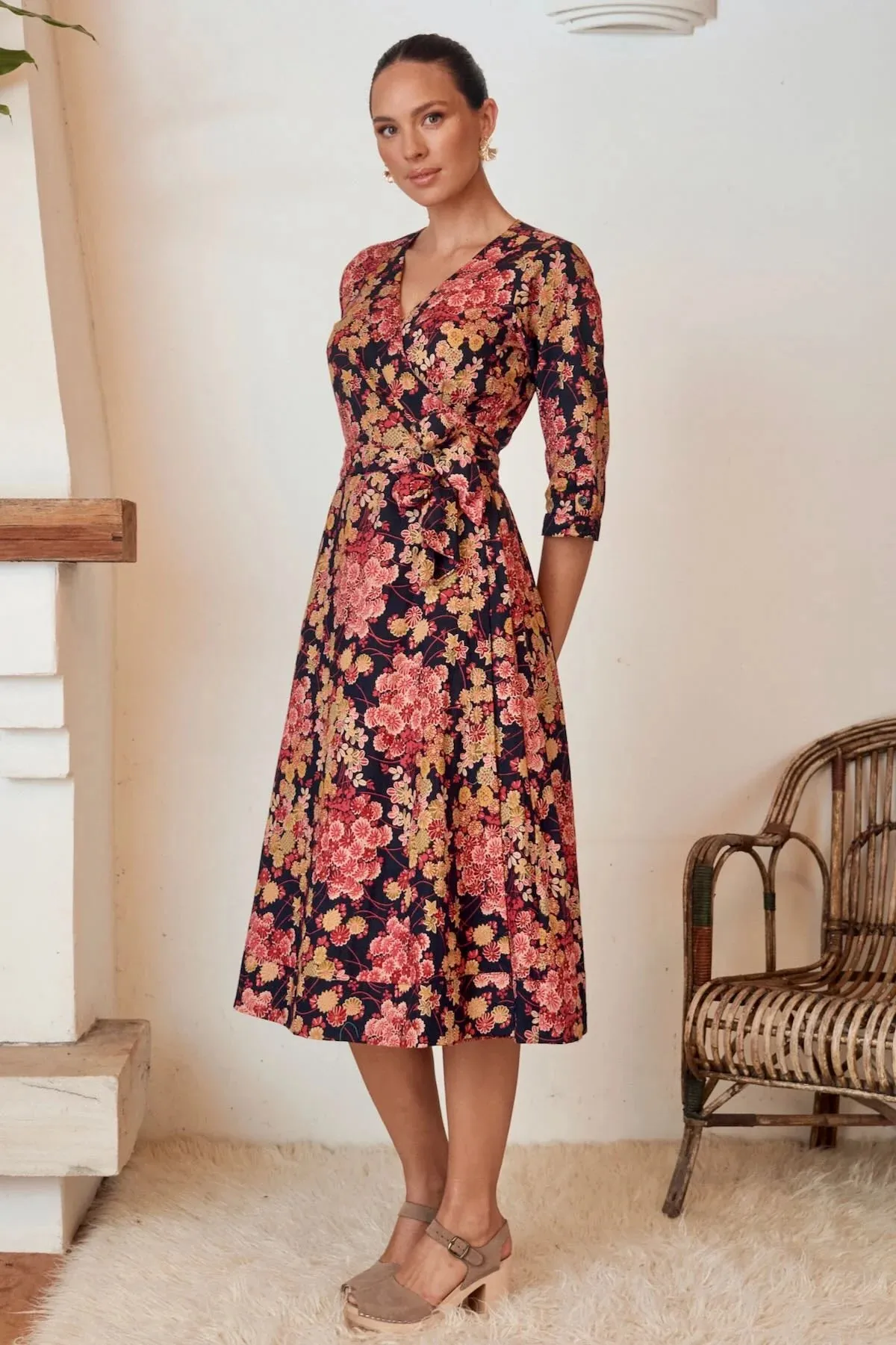 Angelica Wrap Dress Autumn Blossom