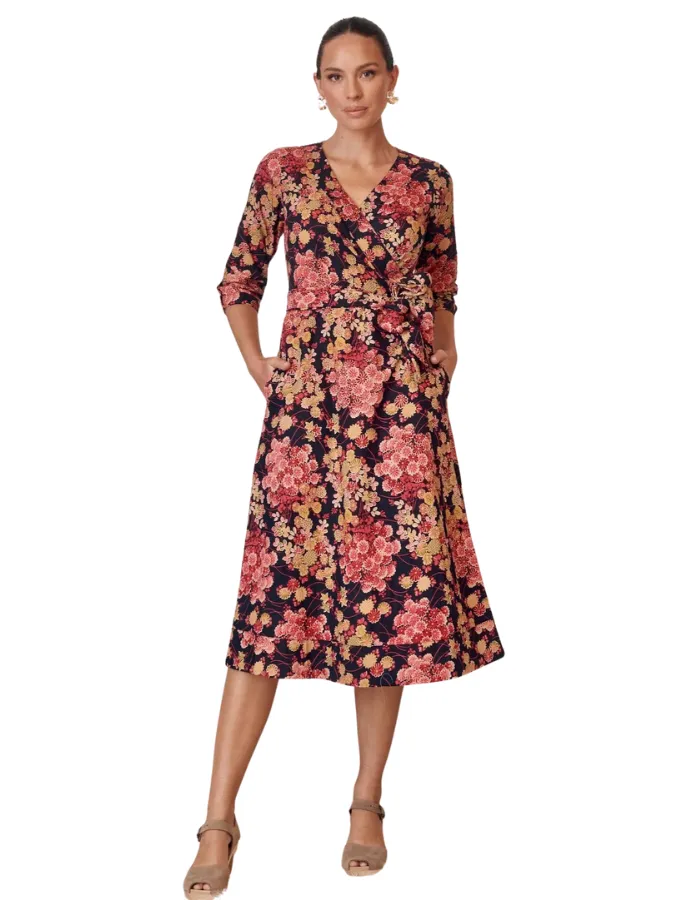 Angelica Wrap Dress Autumn Blossom