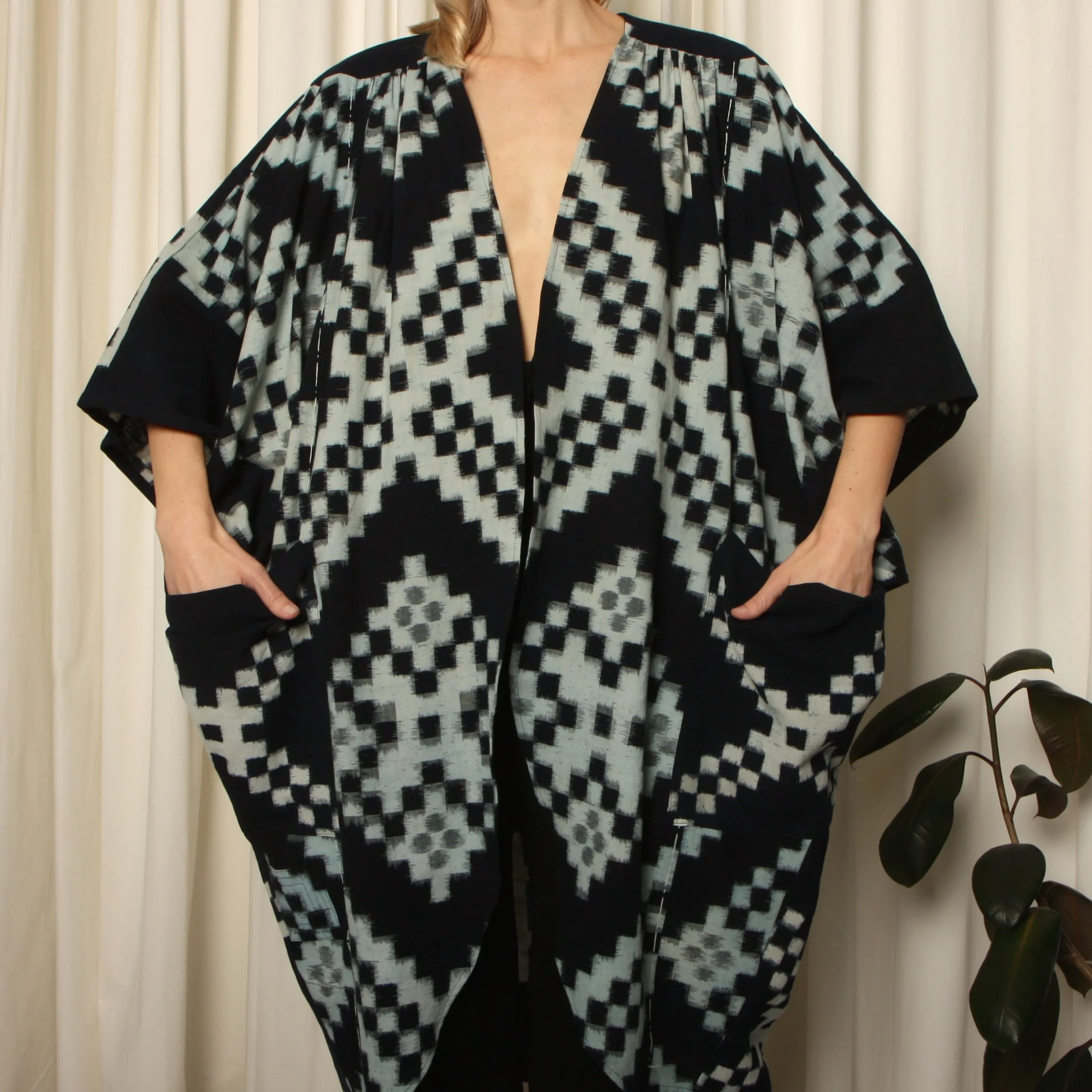 Antique Japanese Indigo Shibori Cocoon Coat