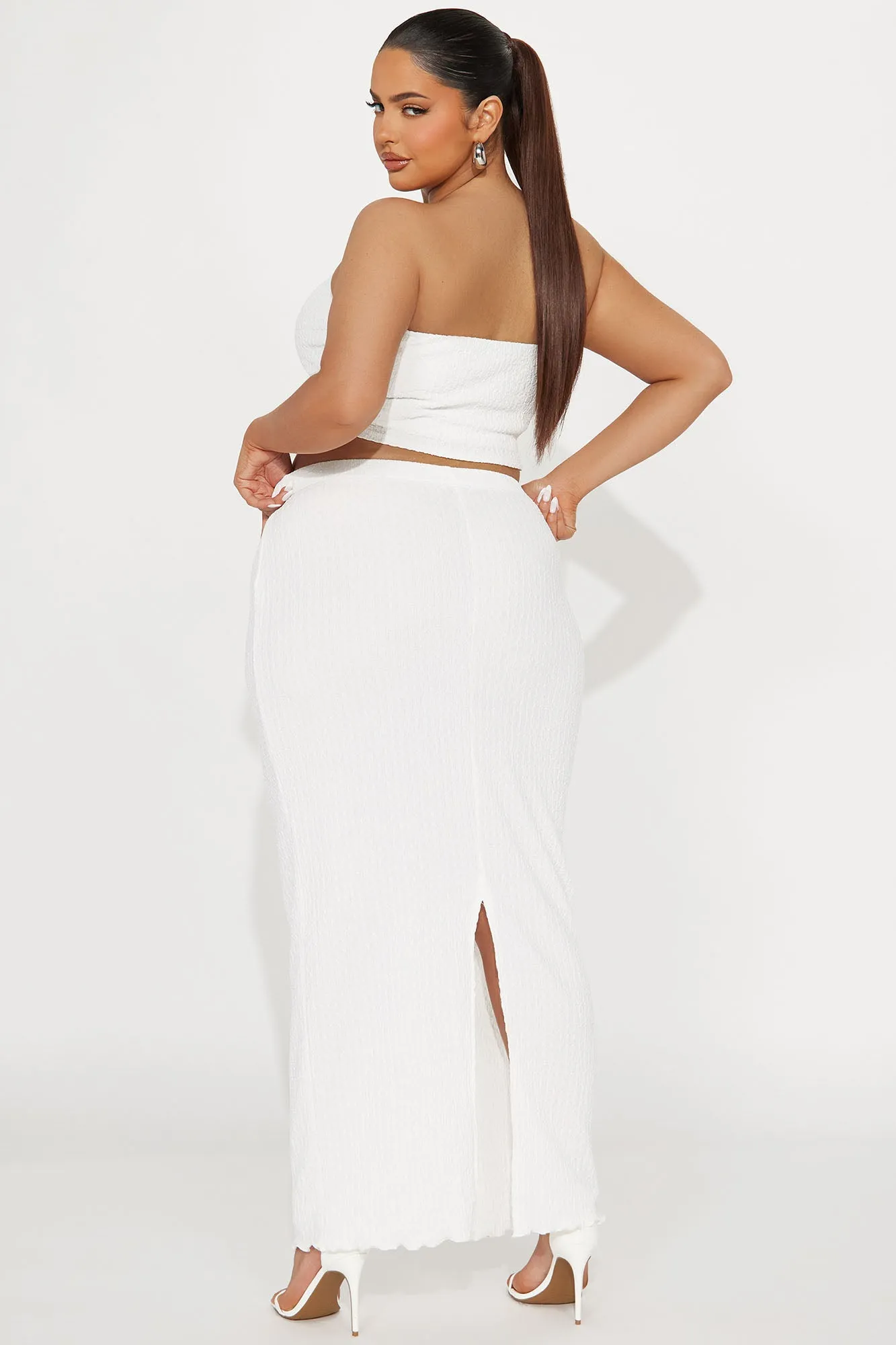 Anything For You Textured Skirt Set - Cream
