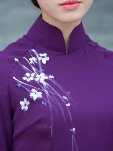 Ao Dai 2023 Vietnamese Dress Half Sleeves Aodaistyle