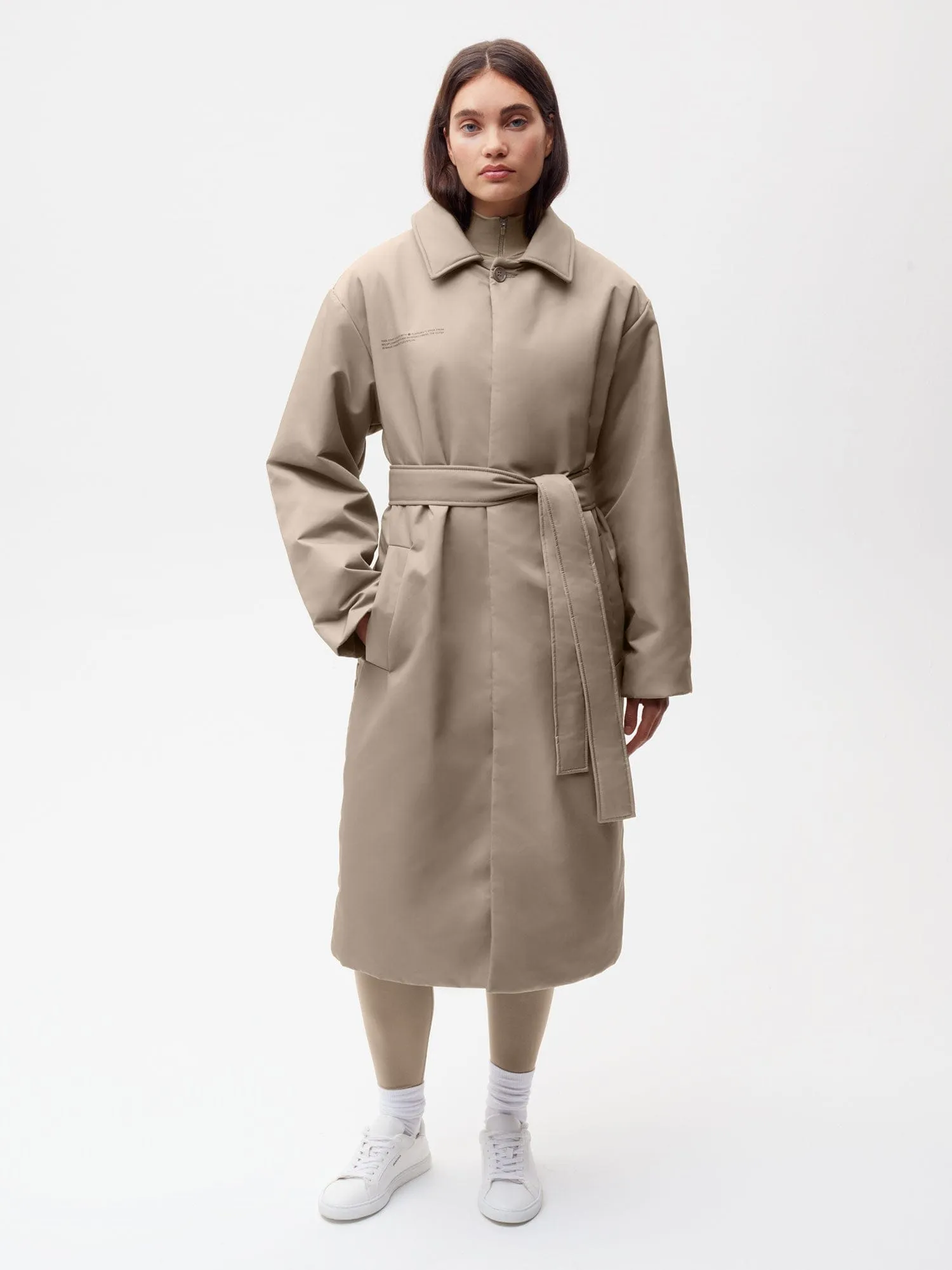 Archive Womens Flower-Warmth Trench Coat—taupe