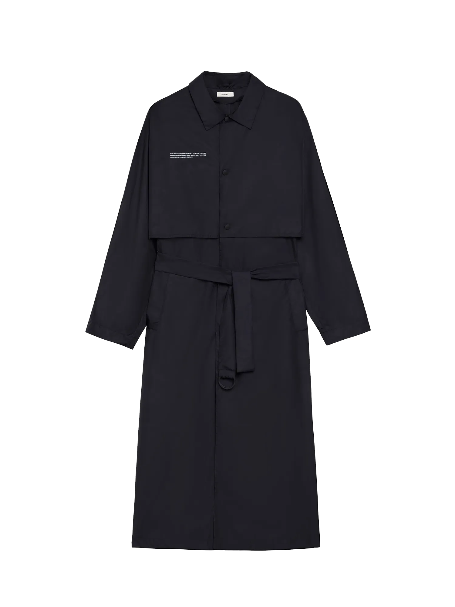 Archive Womens Recycled Nylon Trench Coat—black