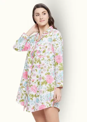 Aria Cotton Full Sleeve Night Shirt