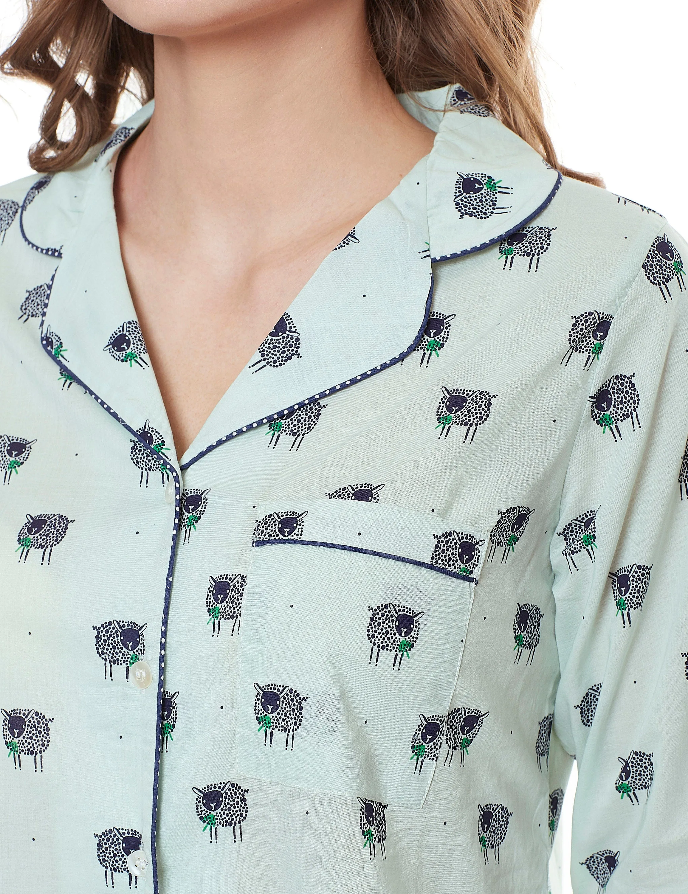 Aria Cotton Full Sleeve Night Shirt