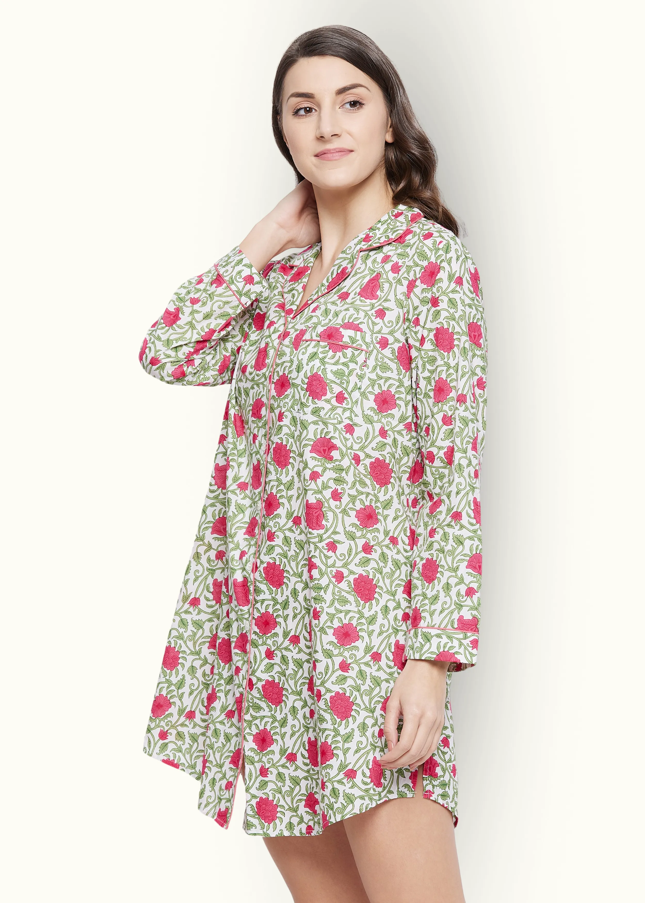 Aria Cotton Full Sleeve Night Shirt