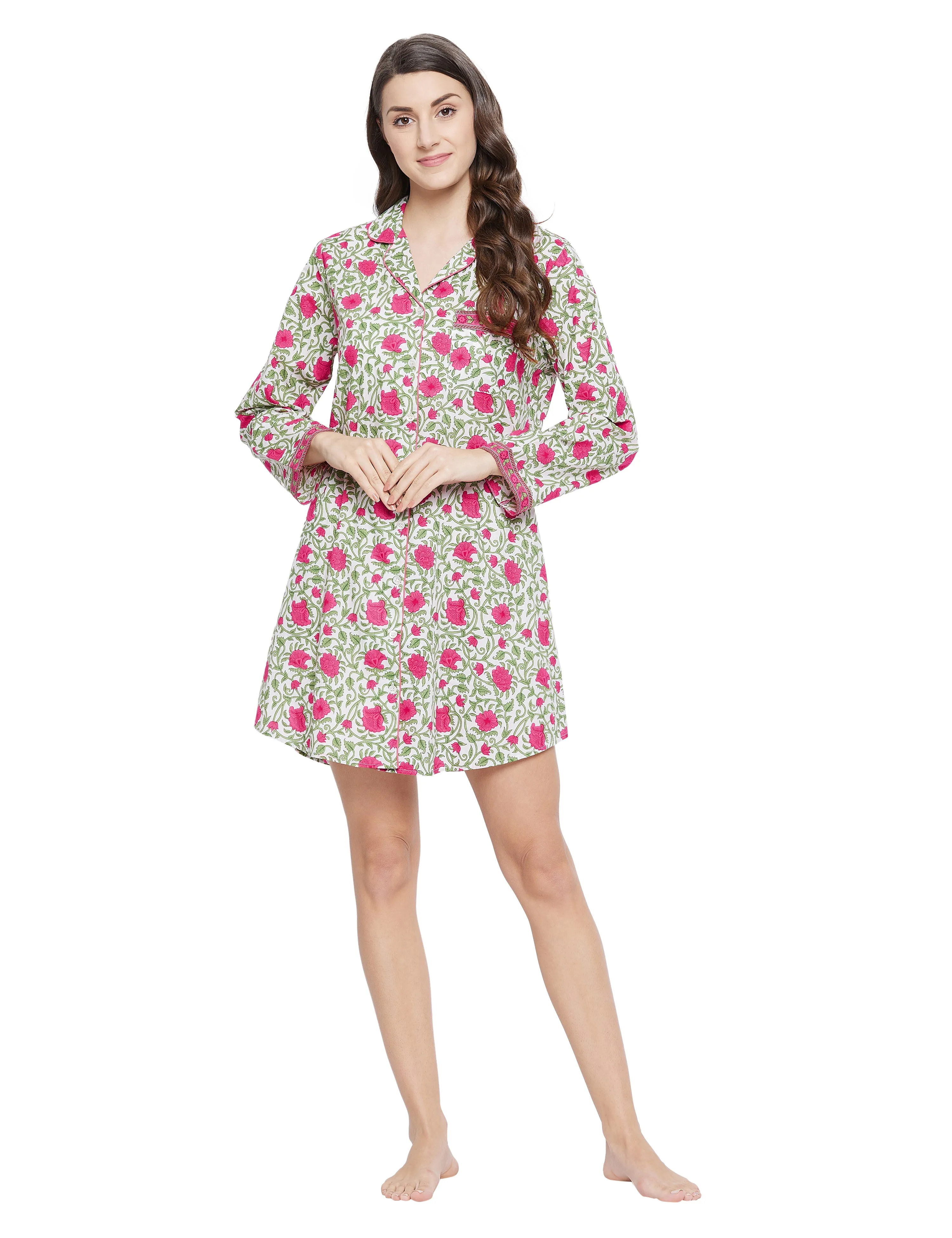 Aria Cotton Full Sleeve Night Shirt