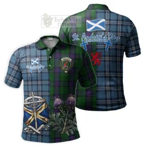 Armstrong Tartan Polo Shirt Happy St. Andrew's Day Half Tartan Style