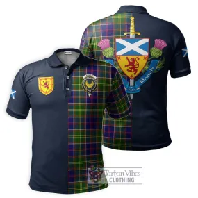 Arnott Tartan Polo Shirt Alba with Scottish Lion Royal Arm Half Style