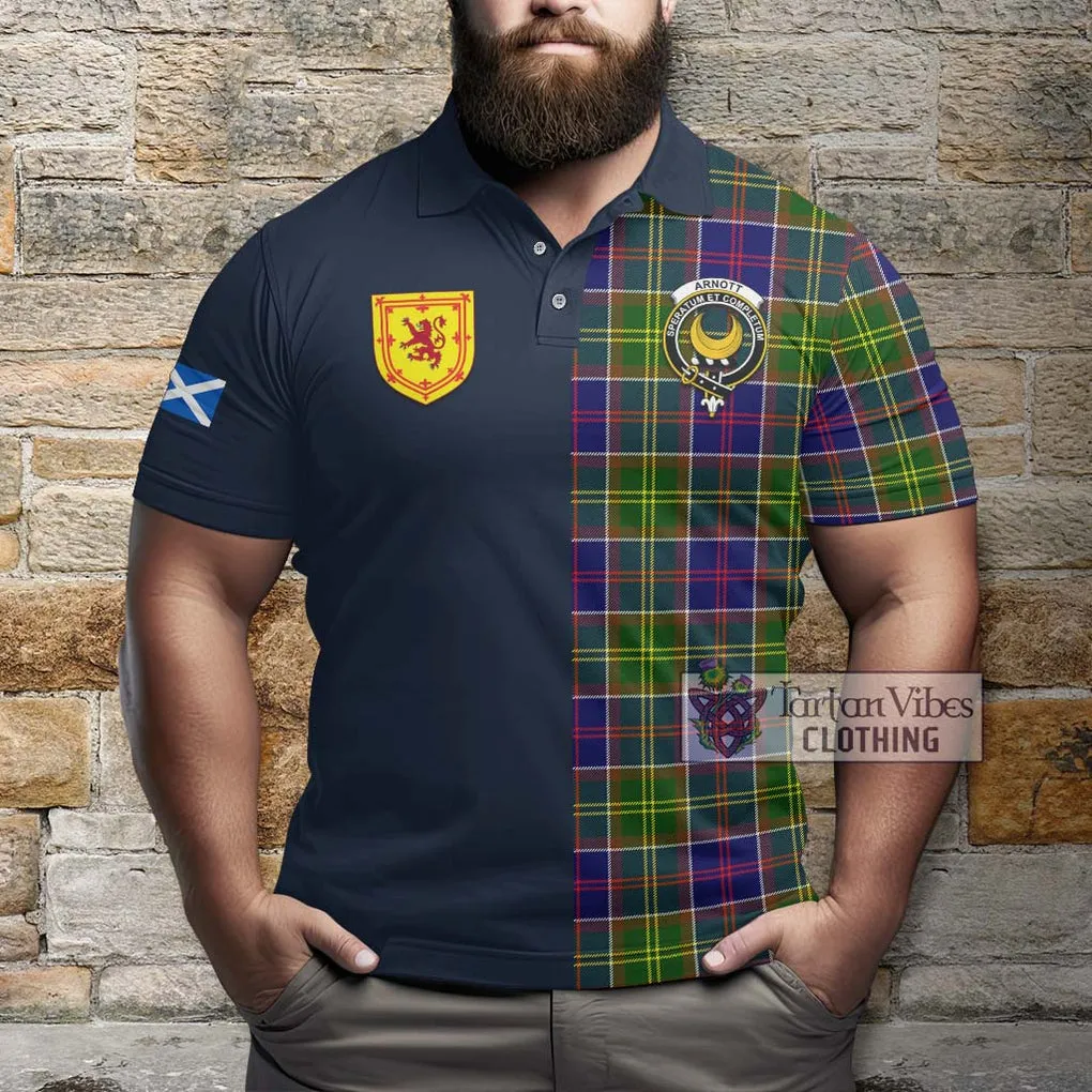 Arnott Tartan Polo Shirt Alba with Scottish Lion Royal Arm Half Style