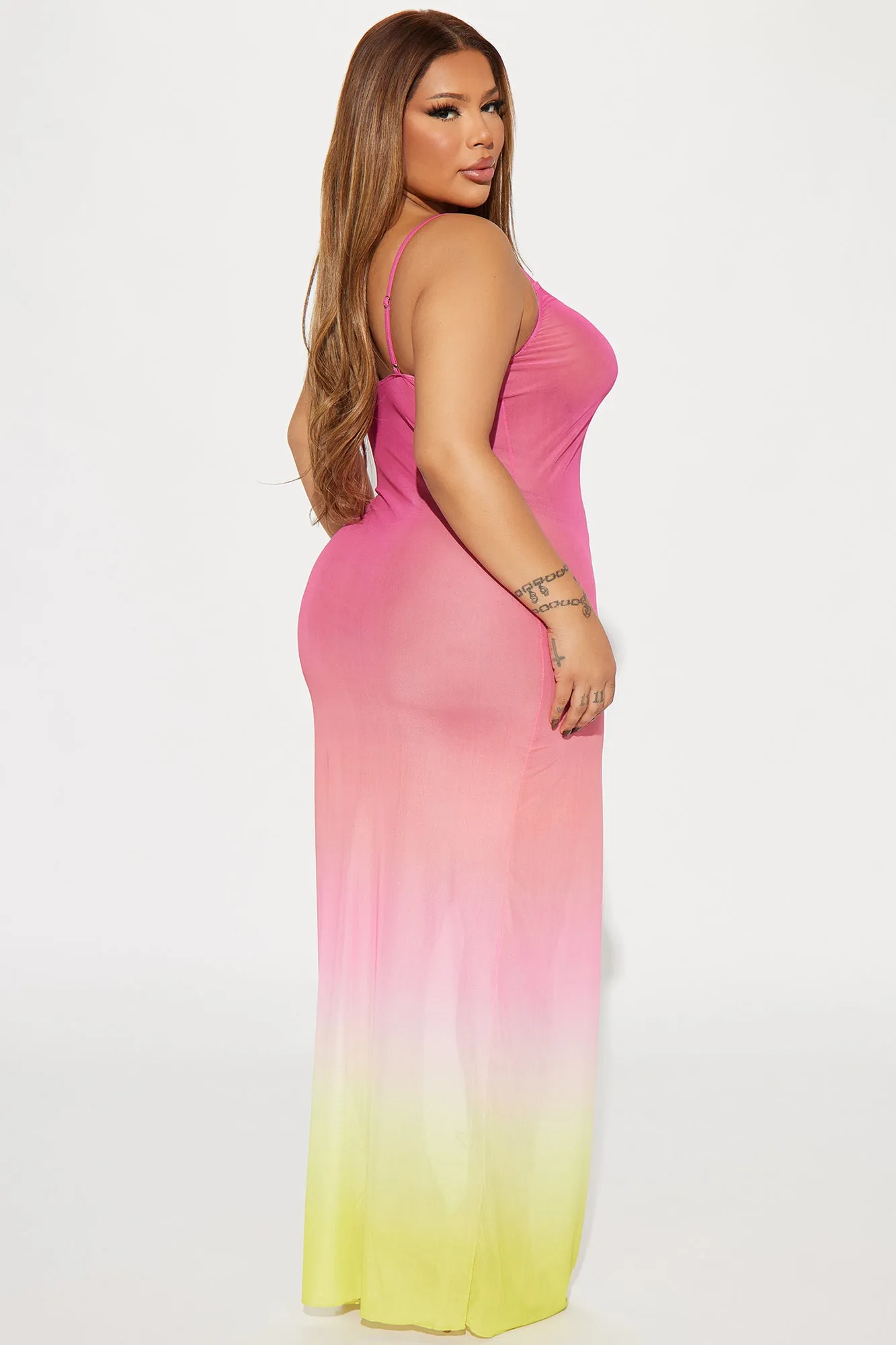 Artemis Ombre Cover Up Maxi Dress - Pink/combo
