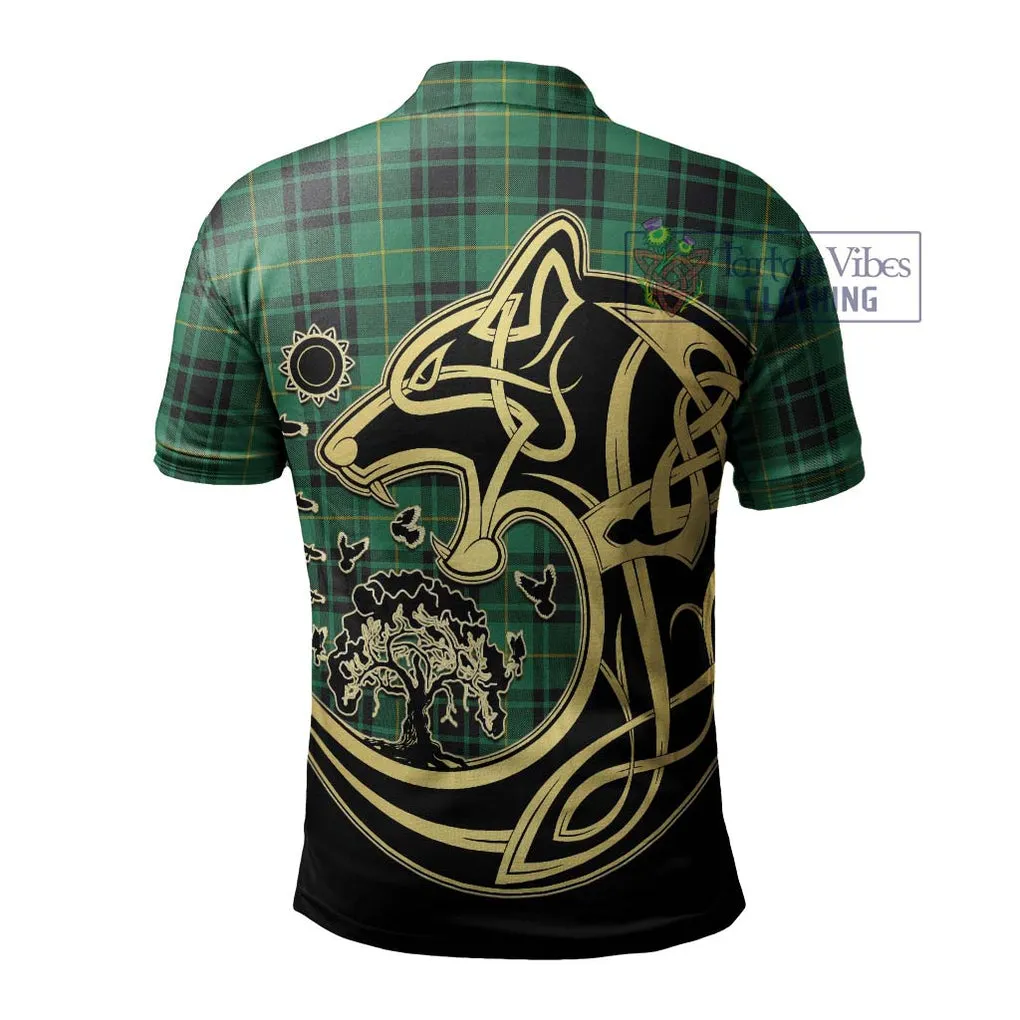 Arthur Ancient Tartan Polo Shirt with Family Crest Celtic Wolf Style