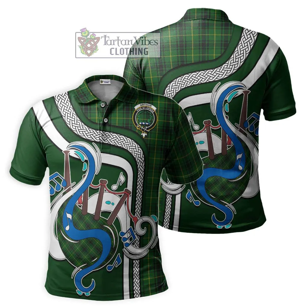 Arthur Tartan Polo Shirt with Epic Bagpipe Style