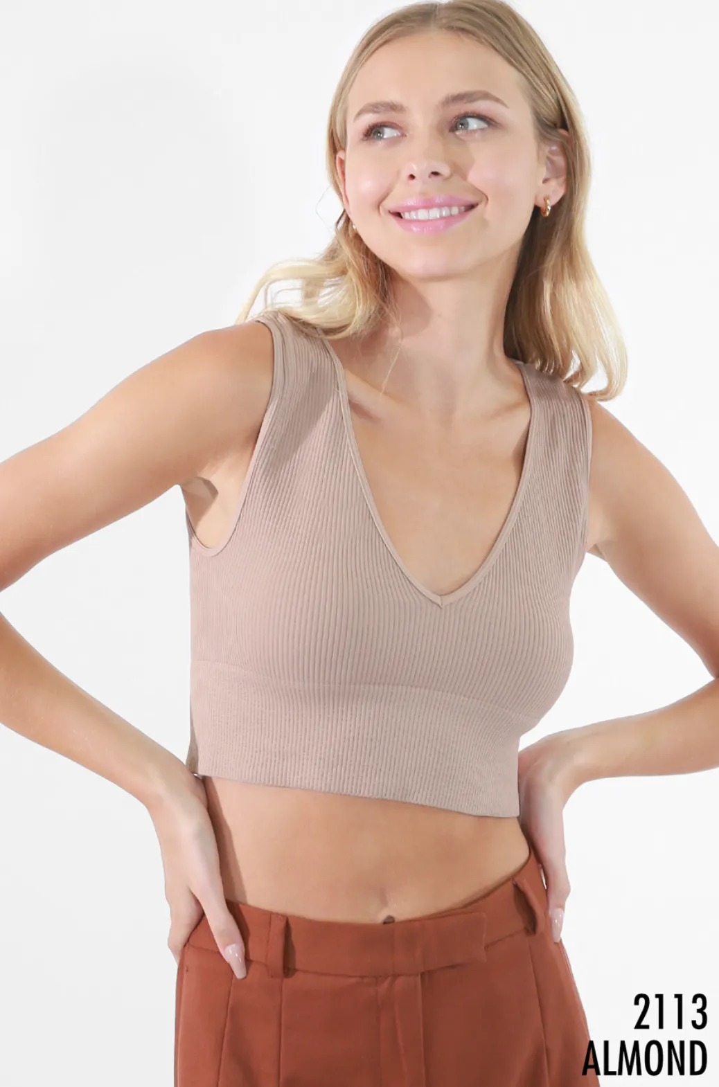 Autumn V Neck Crop Top
