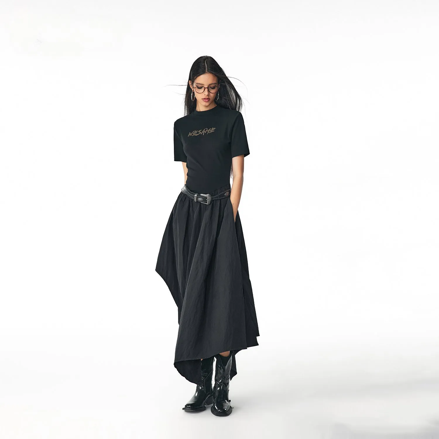 Avant-Garde Black Maxi Dress