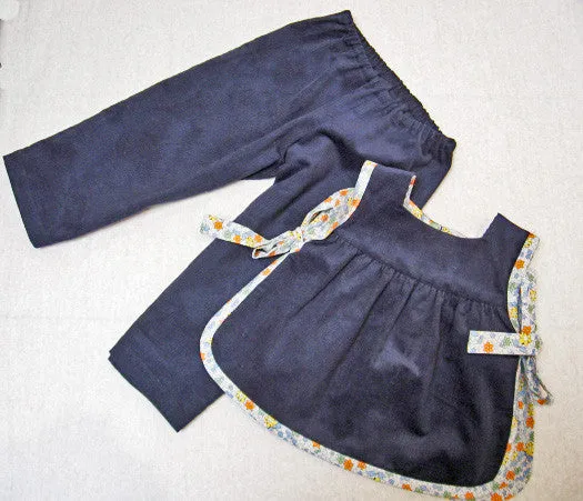 Baby girl pdf sewing pattern ISABELLE BABY SET baby girls top & pants set sizes 3 months to 4 years.