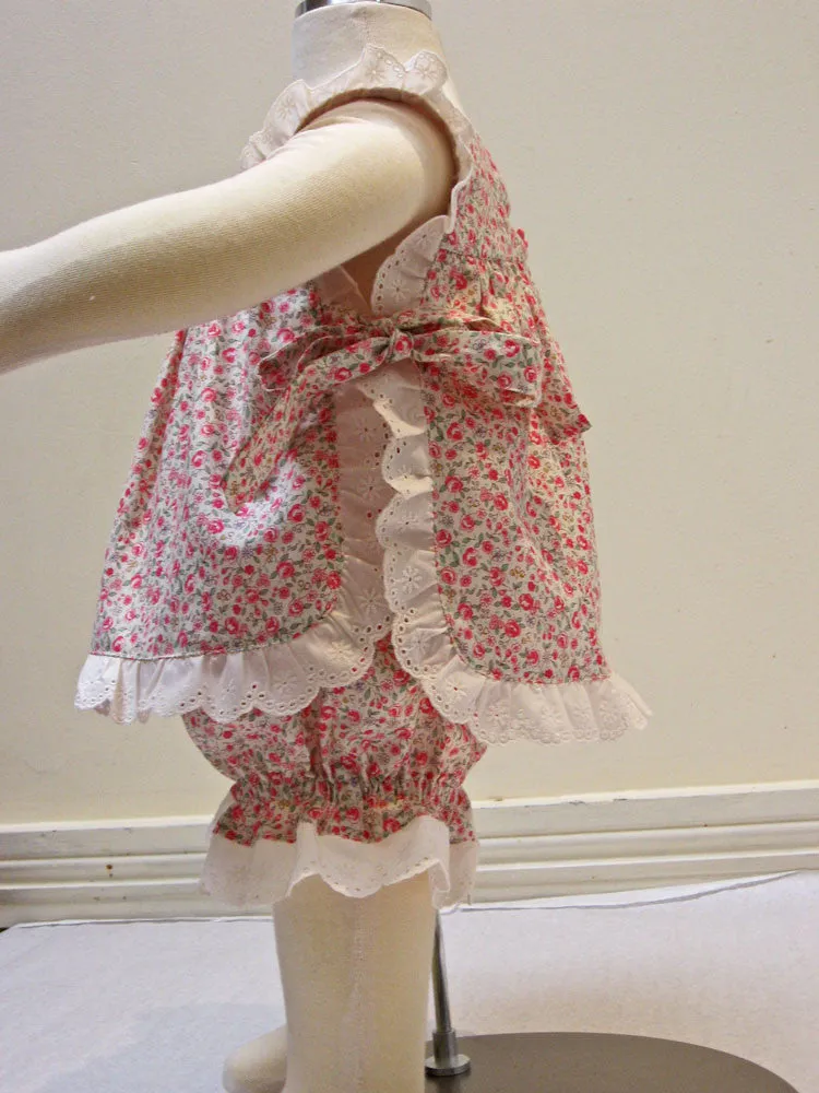 Baby girl pdf sewing pattern ISABELLE BABY SET baby girls top & pants set sizes 3 months to 4 years.