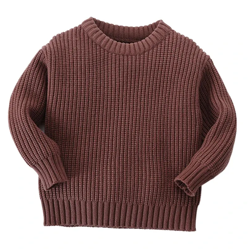 Baby Sweaters Autumn Winter Kids Boys Girls Long Sleeve Pure Color Knit Sweater Baby Kids Boys Girls Pullover Sweaters Clothes
