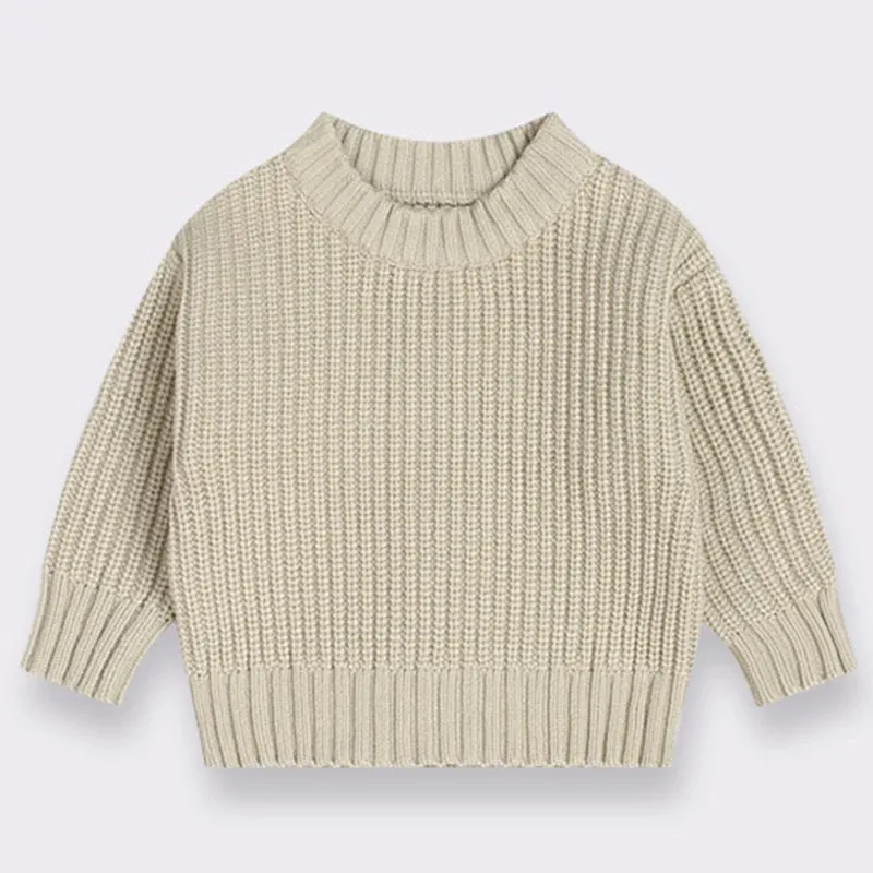 Baby Sweaters Autumn Winter Kids Boys Girls Long Sleeve Pure Color Knit Sweater Baby Kids Boys Girls Pullover Sweaters Clothes