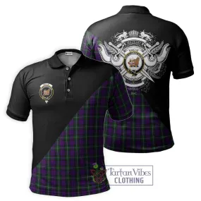 Baillie Highland Society Tartan Polo Shirt with Family Crest and Military Logo Style