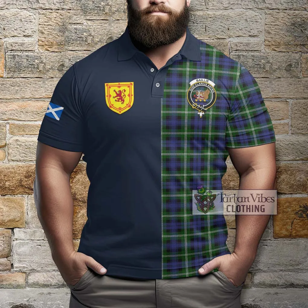 Baillie of Polkemmet Tartan Polo Shirt Alba with Scottish Lion Royal Arm Half Style