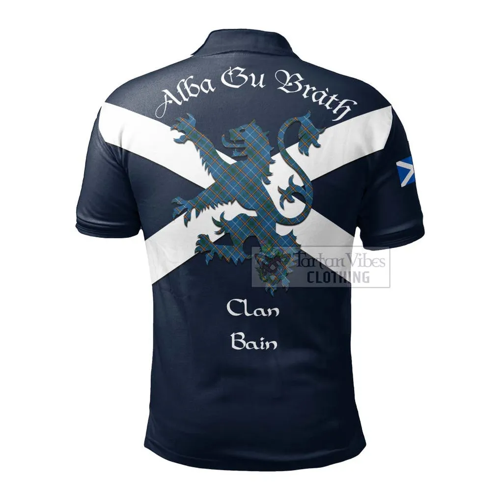 Bain Tartan Lion Rampant Polo Shirt Proudly Display Your Heritage with Alba Gu Brath and Clan Name