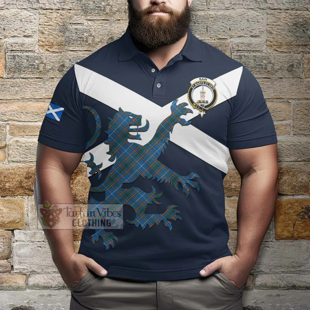 Bain Tartan Lion Rampant Polo Shirt Proudly Display Your Heritage with Alba Gu Brath and Clan Name